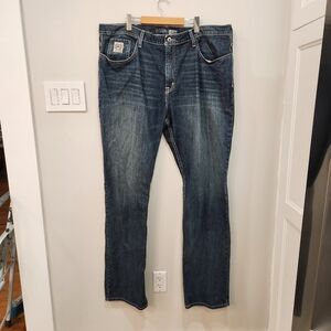 Cinch Jeans Mens 44x38 Blue Straight Cotton Denim Western Cowboy Chore